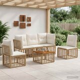  Set vanjskih sofa 6 pcs Prirodna i krema bijela Poliester | Eponuda.ba