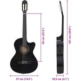  Klasična gitara Western s ujednačivačem i 6 žica crna | shoptok.hr