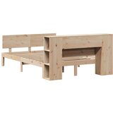 vidaXL Krevet s regalom za knjige bez madraca 120x190 cm od borovine | shoptok.hr