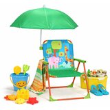 Kinder Home TOFFY sklopiva dječja stolica s kišobranom za plažu, vrt i kampiranje | shoptok.hr