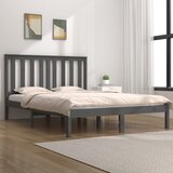 Maison Chic Posteljni okvir - Dvoposteljna postelja - Zakonska postelja siv iz trdne borovine 200x200 cm-J5434, (21767857) | Shoptok.si