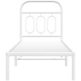  Metalni okvir krevet bez madraca s uzglavljem bijeli 75x190 cm | shoptok.hr
