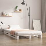  Krevet od paleta bijeli 90x190 cm od masivne borovine mali | shoptok.hr