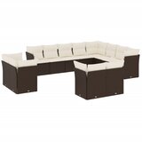 12-dijelni set vrtnih sofa od poliratana s jastucima smeđi | shoptok.hr