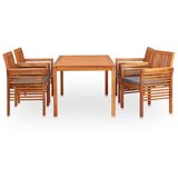  5-dijelni vrtni blagovaonski set s jastucima bagremovo drvo | shoptok.hr