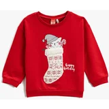Koton Long Sleeve Crewneck Sweatshirt with Applique Detailed Cotton.