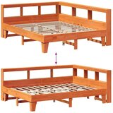  Krevet s regalom za knjige bez madraca 150x200 cm od borovine | shoptok.hr