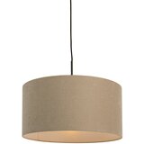 QAZQA Državna viseča svetilka črna z bež senco 50 cm - Combi 1 Cene