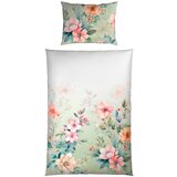 Esposa OBOJESTRANSKA POSTELJNINA FLOW 140/200 cm saten zelena | Shoptok.si