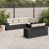  7-dijelni set vrtnih sofa od poliratana s jastucima crni | shoptok.hr
