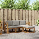  Set vanjskih sofa 4 kom. Prirodna i Svjetlosiva | shoptok.hr