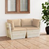 Maison Chic Vrtni kavč - Zunanji kavč dvosed iz palet z blazinami smrekovina, (22042023) | Shoptok.si