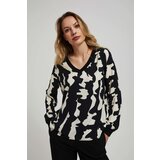 Marisse Patterned V-Neck Shirt, Black Cijene