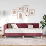  Kutni krevetni okvir s madracem Ostalo 2 pcs Siva tkanina | shoptok.hr