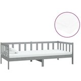  Dnevni ležaj s madracem 90 x 200 cm sivi od masivne borovine | shoptok.hr