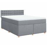  Krevet s oprugama i madracem svjetlosivi 140x190 cm od tkanine | shoptok.hr