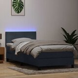 Box Spring krevet s madracem i LED tamnosivi 80 x 220 cm baršunasti | shoptok.hr