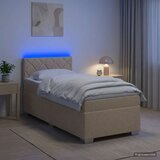  Krevet s box springom, madracem i LED-om Krem 100 x 200 cm | shoptok.hr