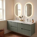 Skye Decor Set kupaonskih ormarića s umivaonikom i ogledalom, 2 komada, zeleni Cijene