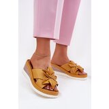 ARTIKER Leather Women's Wedge Sandals with Decorative Flower | Shoptok.si