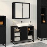 vidaXL Kupaonski ormar s ogledalom Crni hrast 65 x 20 x 60 cm Cijene
