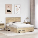  Krevetna konstrukcija s ladicama Sonoma hrast 140 x 190 cm | shoptok.hr