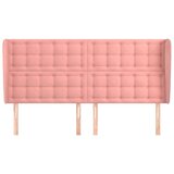  Vzglavje z ušesi roza 203x23x118/128 cm žamet | Shoptok.si