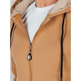 DStreet Bluza męska rozpinana basic z kapturem kamelowa | shoptok.hr