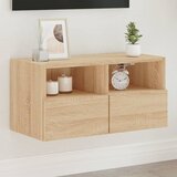 vidaXL Stenska TV omarica sonoma hrast 60x30x30 cm inženirski les Cene