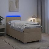  Krevet s box springom, madracem i LED-om Krem 80 x 200 cm | shoptok.hr