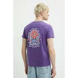 Kaotiko Bombažna kratka majica vijolična barva, AM007-01-G002