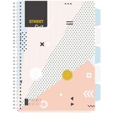 STREET Zvezek A4 Pad Color s špiralo, črte, 100 listov | Shoptok.si