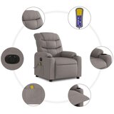 vidaXL Električni masažni naslanjač taupe blago | Shoptok.si