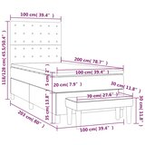 Box spring krevet s madracem tamnoplavi 100x200 cm baršunasti | shoptok.hr