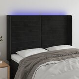 vidaXL LED posteljno vzglavje črno 147x16x118/128 cm žamet Cene