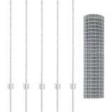 vidaXL Euro ograda s 10 U postova srebrna 1x10 m čelik | shoptok.hr