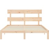  Okvir kreveta s uzglavljem veliki bračni od masivnog drva - Prirodna 150 x 200 cm s uzglavljem | shoptok.hr