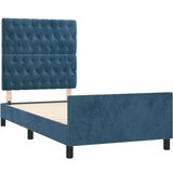 Okvir za krevet s uzglavljem tamnoplavi 100x200 cm baršunasti | shoptok.hr