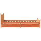  Posteljni okvir brez vzmetnice voščeno rjav 75x190 cm borovina | Shoptok.si