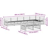  Set vanjskih sofa 8 kom. Prirodna Čvrsto drvo akacije Smeđa 408 x 170,5 x 73 cm | shoptok.hr