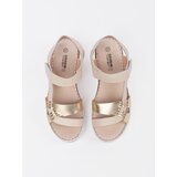 GOODIN Beige platform sandals with metallic embellishment | Shoptok.si