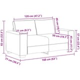  Dvodijelni set sofa s jastucima, smeđa tkanina | shoptok.hr