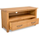 Maison Chic TV omarica - TV stojalo - Televizijska omarica 90x35x48 cm trdna hrastovina, (21702237) | Shoptok.si