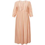 Guido Maria Kretschmer Curvy Collection Obleka 'Malou' pastelno zelena / oranžna / marelica / roza | Shoptok.si