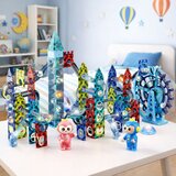  Set magnetskih blokova s ​​kugličnim tračnicama i kotačem za mlin, 118 komada. | shoptok.hr