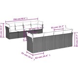  9-dijelni set vrtnih sofa od poliratana s jastucima sivi | shoptok.hr