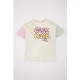 Defacto Baby Girl Crew Neck Printed Short Sleeve T-Shirt