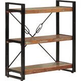vidaXL Knjižna omara 3-nadstropna 77x30x80cm trden predelan les železo | Shoptok.si