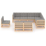  Sedežna garnitura 9-delna z blazinami trdna borovina | Shoptok.si