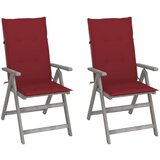 The Living Store Vrtni stoli 2 kosa z blazinami trden akacijev les - Vrtni Stol, (21464898) | Shoptok.si